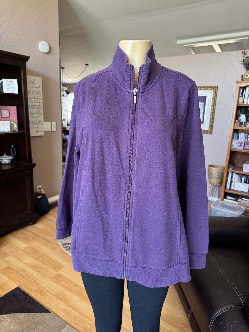 New York Laundry Purple Full-Zip Fleece Jacket-size XL